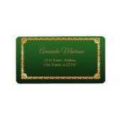Wunderschöner Trendy, perfekt grün mit Goldrahmen Adressaufkleber (Vorne)