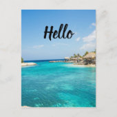 Wunderschöner tropischer Strand mit Strohhütten Postkarte (Vorderseite)