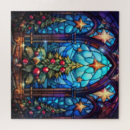 Wunderschöner verkleideter Glass-dekorierter Weihn Puzzle (Horizontal)