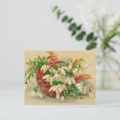 Wunderschöner viktorianischer Blumenkorb mit Schne Postkarte (Stehend Vorderseite)