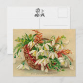 Wunderschöner viktorianischer Blumenkorb mit Schne Postkarte (Vorne/Hinten)