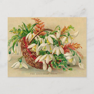 Wunderschöner viktorianischer Blumenkorb mit Schne Postkarte