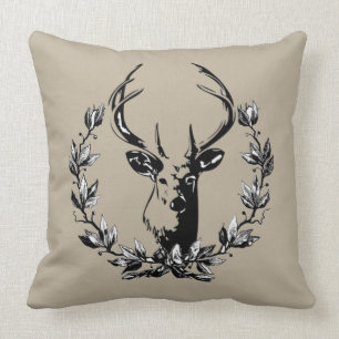 Wunderschöner vintage und rustikal Hirsch in Lorbe Kissen