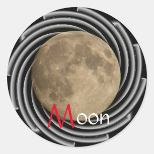 wunderschöner Vollmond Schmitten FR Schweiz Runder Aufkleber