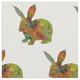 Wunderschöner Wasserfarben-Hase Stoff
