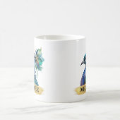 Wunderschöner Wasserfarbenpfau und Goldschub Kaffeetasse (Mittel)
