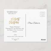 wunderschöner Weihnachtsurlaub in Foto Postkarte (Rückseite)