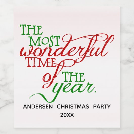 Wunderschöner Weihnachtswein oder glänzende Weinka Weinetikett (Einzelnes Label)