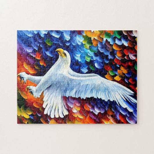 Wunderschöner weißer Adler in Flight Painting Post Puzzle (Horizontal)