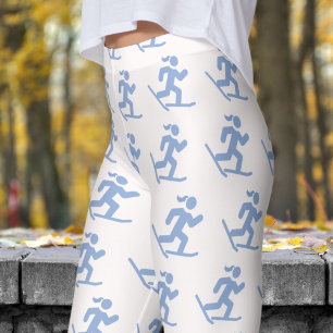 Wunderschöner weißer Schneeschuh, der Muster läuft Leggings