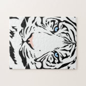 Wunderschöner weißer Tiger| Große Katzen Puzzle (Horizontal)