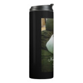 Wunderschöner weißer Welpenhund schnurrt Weihnacht Thermosbecher (Nach links gedreht)