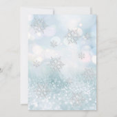 Wunderschöner Wintergarten Glitzer 1. Geburtstag Einladung (Rückseite)