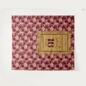 Wunderschönes 16 . Geburtstag Blush Burgundy Gold Wandteppich (Vorderseite (Horizontal))