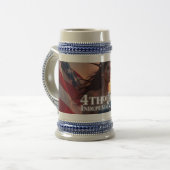 Wunderschönes 4. Juli Design - Feuerwerke & Freihe Bierglas (Vorderseite Links)