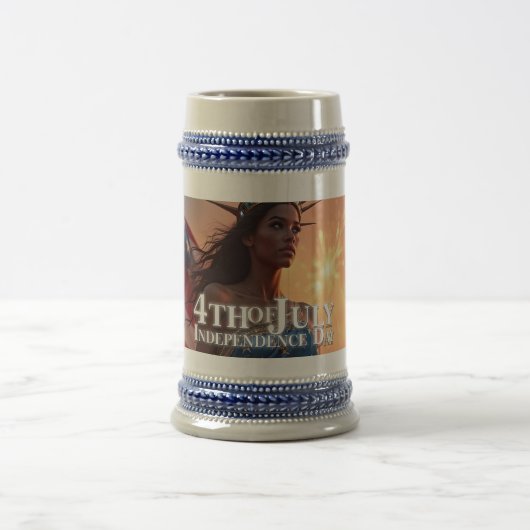 Wunderschönes 4. Juli Design - Feuerwerke & Freihe Bierglas (Mittel)