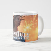 Wunderschönes 4. Juli Design - Feuerwerke & Freihe Jumbo-Tasse (Vorderseite Rechts)