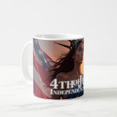 Wunderschönes 4. Juli Design - Feuerwerke & Freihe Kaffeetasse (Vorderseite Links)