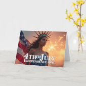 Wunderschönes 4. Juli Design - Feuerwerke & Freihe Karte (Gelbe Blume)