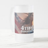 Wunderschönes 4. Juli Design - Feuerwerke & Freihe Mattglas Bierglas (Vorderseite Links)