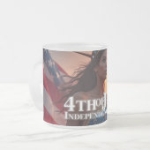 Wunderschönes 4. Juli Design - Feuerwerke & Freihe Mattglastasse (Vorderseite Links)
