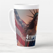 Wunderschönes 4. Juli Design - Feuerwerke & Freihe Milchtasse (Linke Ecke)