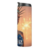 Wunderschönes 4. Juli Design - Feuerwerke & Freihe Thermosbecher (Nach rechts gedreht)