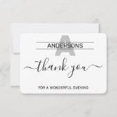 Wunderschönes Abendessen dank Karte (Vorderseite)