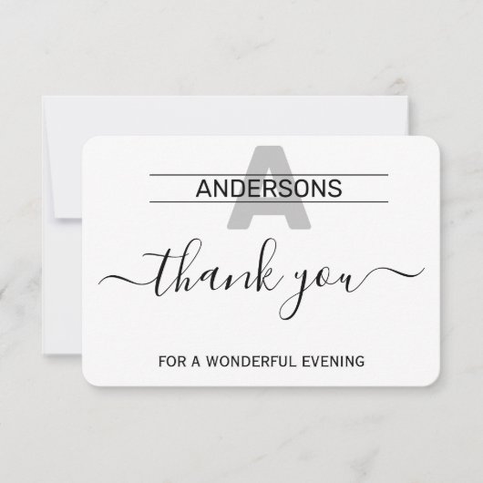 Wunderschönes Abendessen dank Karte (Vorderseite)