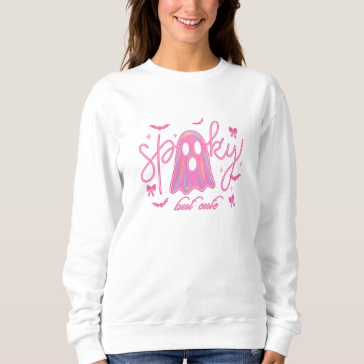 Wunderschönes, aber Niedlich rosa Neon Ghost Hallo Sweatshirt (Vorderseite)