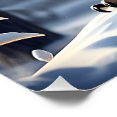 Wunderschönes Adleruscheln im Schnee an der Grenze Poster (Ecke)