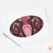 Wunderschönes afrikanisches Maroon Motif Print Des Ovaler Aufkleber (Umschlag)