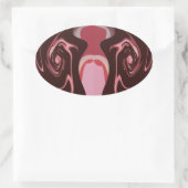 Wunderschönes afrikanisches Maroon Motif Print Des Ovaler Aufkleber (Tasche)