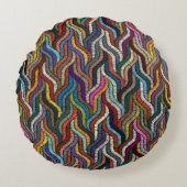 Wunderschönes Afrikanisches Woven-Rundkissen Rundes Kissen (Vorderseite)