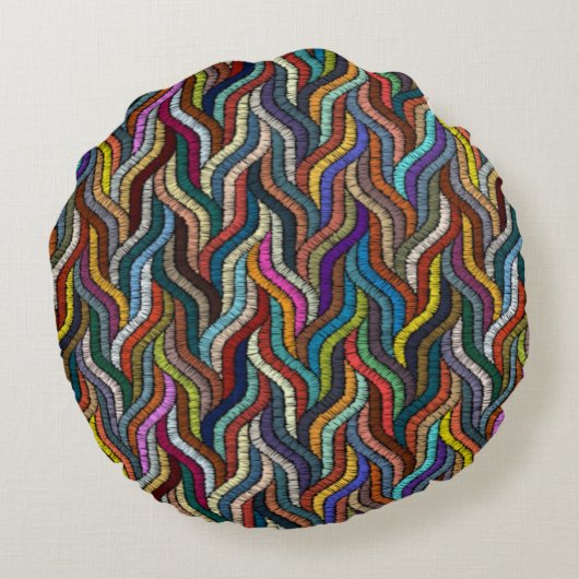 Wunderschönes Afrikanisches Woven-Rundkissen Rundes Kissen (Rückseite)