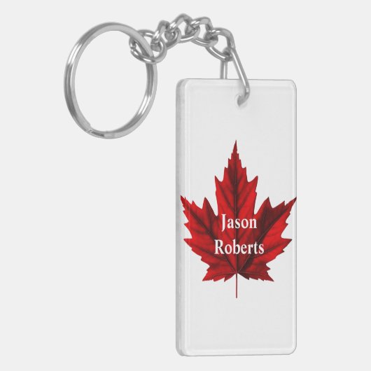 Wunderschönes Ahornblatt Schlüsselanhänger (Vorderseite links)