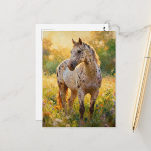 Wunderschönes Appaloosa-Pferd auf der Wiese Postkarte