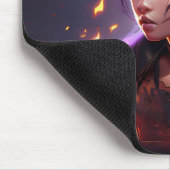 Wunderschönes asiatisches Mädchen schießt Feuer au Mousepad (Ecke)