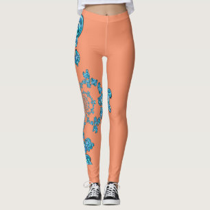 Wunderschönes atemberaubendes Lachs-Monogramm-Farb Leggings