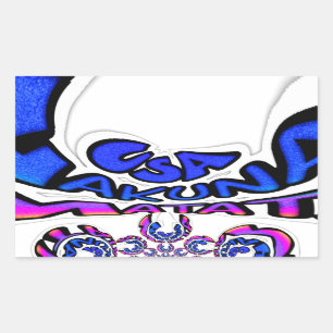 Wunderschönes atemberaubendes USA Spaß Text Kunst  Rechteckiger Aufkleber