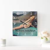 Wunderschönes Bartgrabenbild Quadratische Wanduhr (Zuhause)