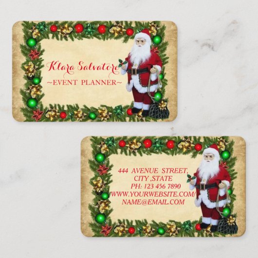 Wunderschönes, bezauberndes Weihnachtsdekor Visitenkarte (Vorne/Hinten)