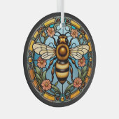 Wunderschönes Bienen-Stained-Glas Ornament Aus Glas (Vorderseite Rechts)