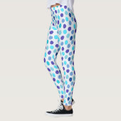 Wunderschönes Blau und Alice Blue Polka Dot Muster Leggings (Links)