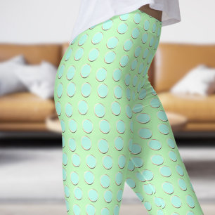 Wunderschönes Blau- und Meeresgrün-Polka-Punktmust Leggings
