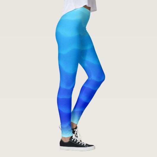 Wunderschönes Blaue Lagune-Wellenmuster Leggings (Rechts)