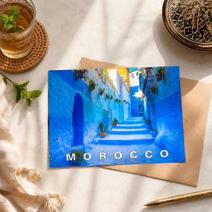 Wunderschönes Blaues Chefchaouen Marokkanische Arc Postkarte