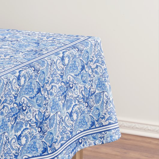 Wunderschönes blaues Floral Paisley Kunstmuster Tischdecke (Beispiel)