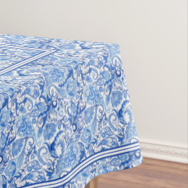 Wunderschönes blaues Floral Paisley Kunstmuster Tischdecke