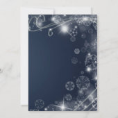 Wunderschönes blaues Funkelnd Weihnachtsfest Einladung (Rückseite)